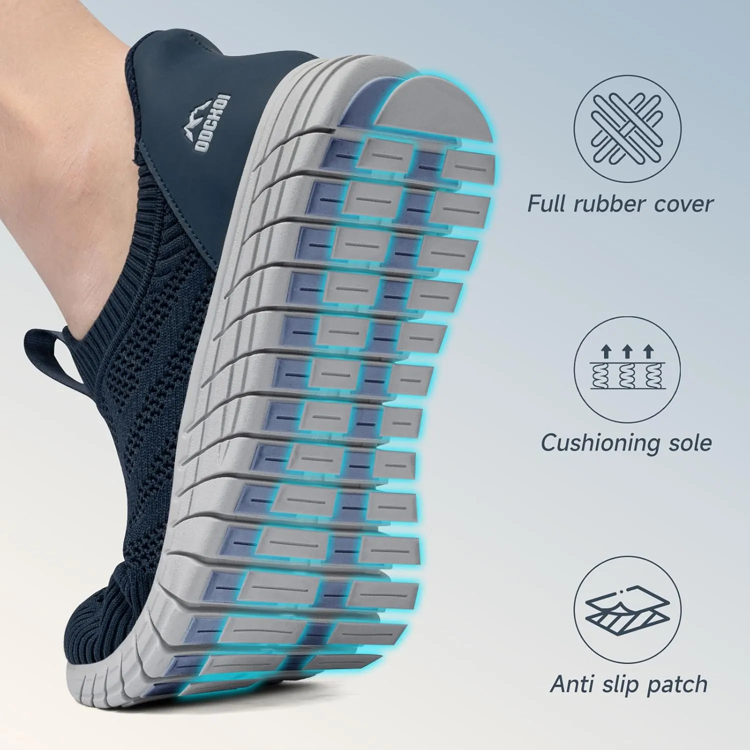 Slip in Mens Hands Free Slip On Sneakers Non Slip Breathable Walking Shoes Athletic Gym Workout Casual Shoes Fashion Loafers