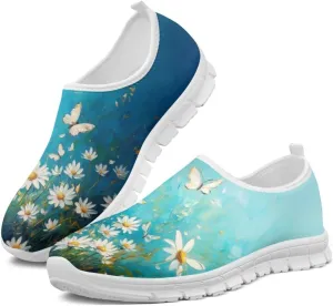 Slip On Walking Shoes for Women Knit Mesh Casual Shoes Non Slip Size 5-10.5