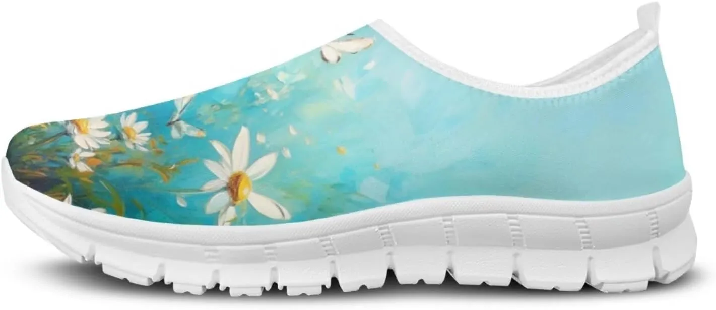 Slip On Walking Shoes for Women Knit Mesh Casual Shoes Non Slip Size 5-10.5