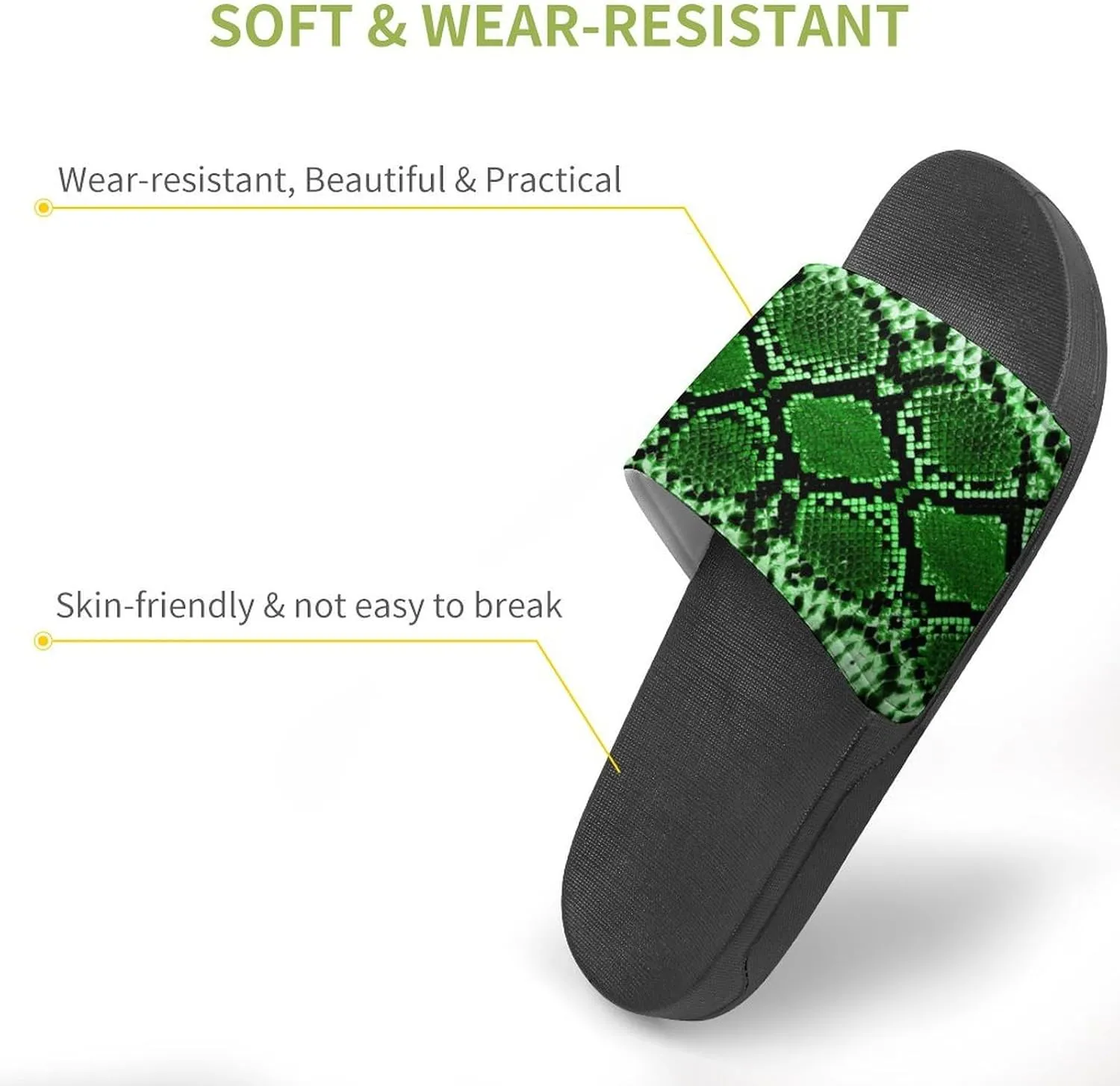 Snake Pattern Slides Men Home Sandal Women Non Slip Shower Open Toe Shoe Lightweight Casual Shoes Flat Slide Sandals