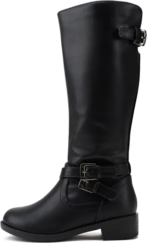 Soda “BIO-II” Kids/Girls/Children Low Heel Fashion Knee/Calf High Riding Boots