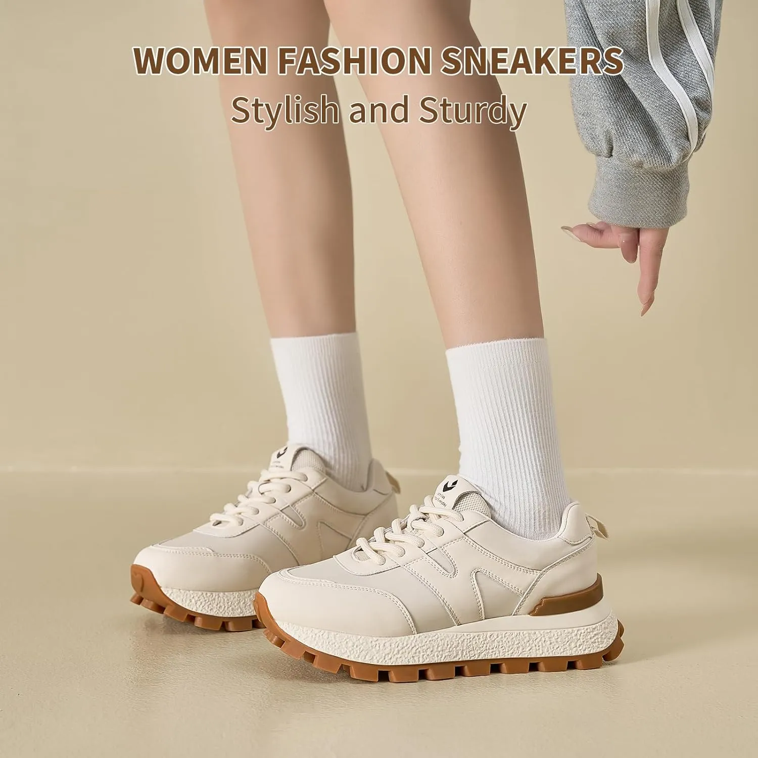 somiliss Sneakers for Women Genuine Leather Breathable Upper Patchwork Casual Non-Slip Walking Shoes Comfortable Tennis Running Shoes Womens Fashion Sneakers