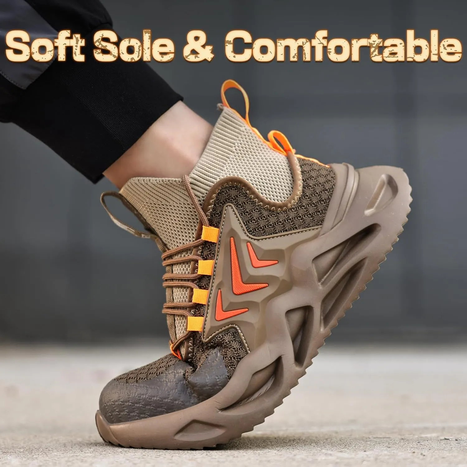Steel Toe Shoes for Men Comfortable Work Shoes Safety Indestructible Puncture Proof Lightweight Steel Toe Sneakers Construction Work Utility Footwear Construction Industrial Sneakers