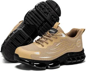 Steel Toe Shoes for Men Women Composite Toe Work Sneakers Indestructible Safety Tennis Shoes Lightweight Breathable Construction Sneakers Puncture Proof Air Cushion Ergonomic Design