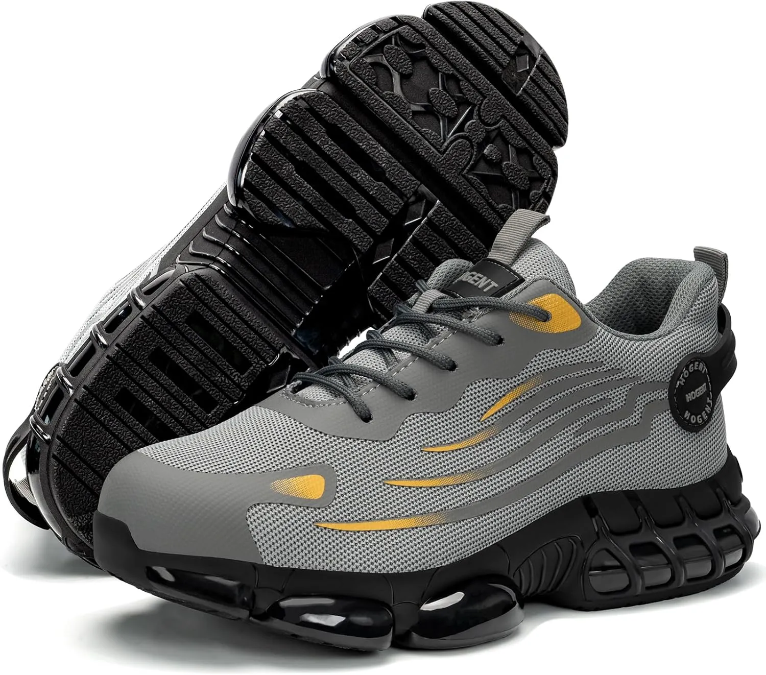 Steel Toe Shoes for Men Women Composite Toe Work Sneakers Indestructible Safety Tennis Shoes Lightweight Breathable Construction Sneakers Puncture Proof Air Cushion Ergonomic Design