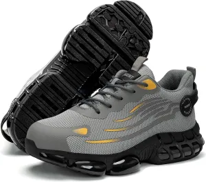 Steel Toe Shoes for Men Women Composite Toe Work Sneakers Indestructible Safety Tennis Shoes Lightweight Breathable Construction Sneakers Puncture Proof Air Cushion Ergonomic Design
