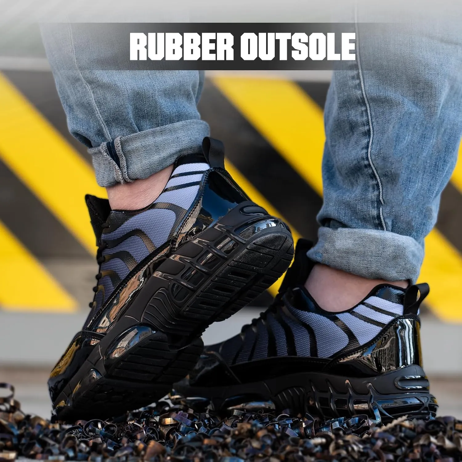 Steel Toe Shoes for Men Women Safety Work Sneakers Indestructible Comfortable Lightweight Breathable Construction Sneakers Anti Smashing Puncture Proof Air Cushion