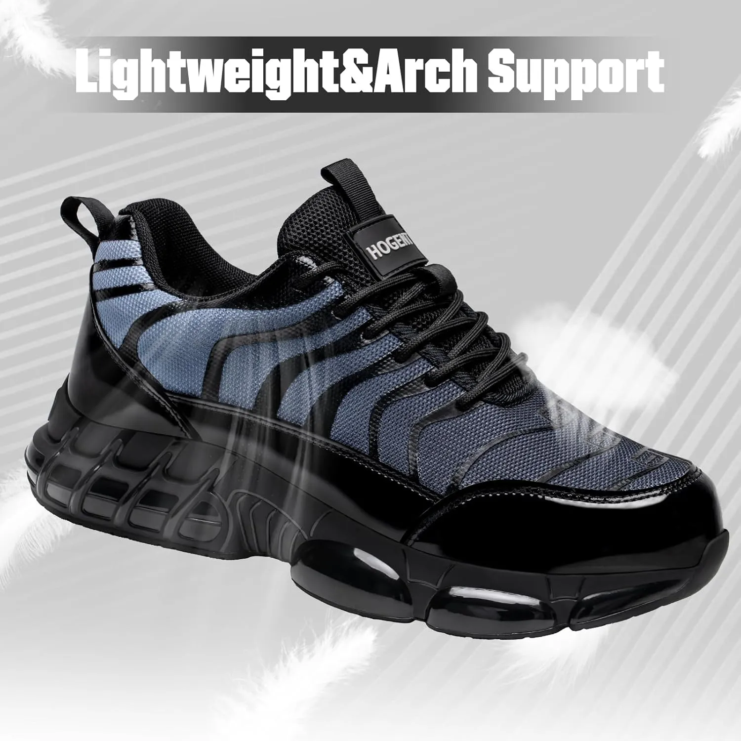Steel Toe Shoes for Men Women Safety Work Sneakers Indestructible Comfortable Lightweight Breathable Construction Sneakers Anti Smashing Puncture Proof Air Cushion