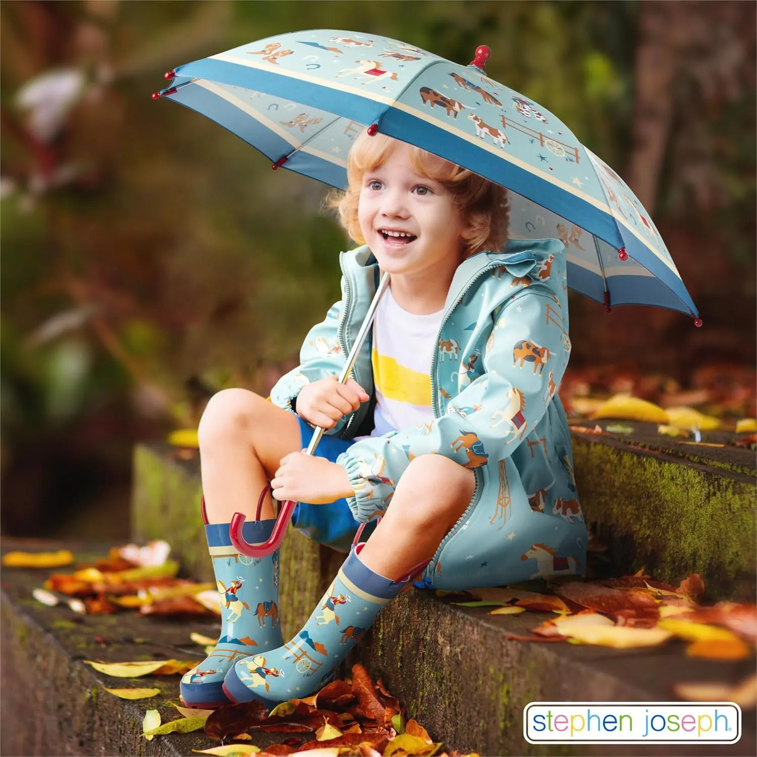 Stephen Joseph Girls All Over Print Rain Boots