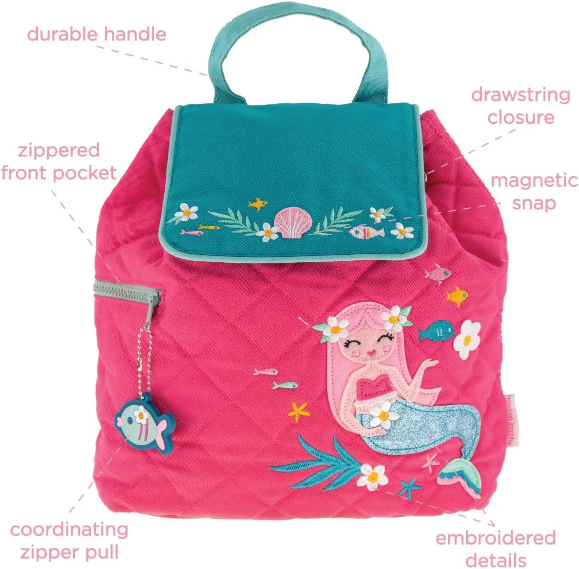 Stephen Joseph Kids' Unisex Toddler Back to School, Quilted Backpack, Ballet Bunny Dark Blue, One Size