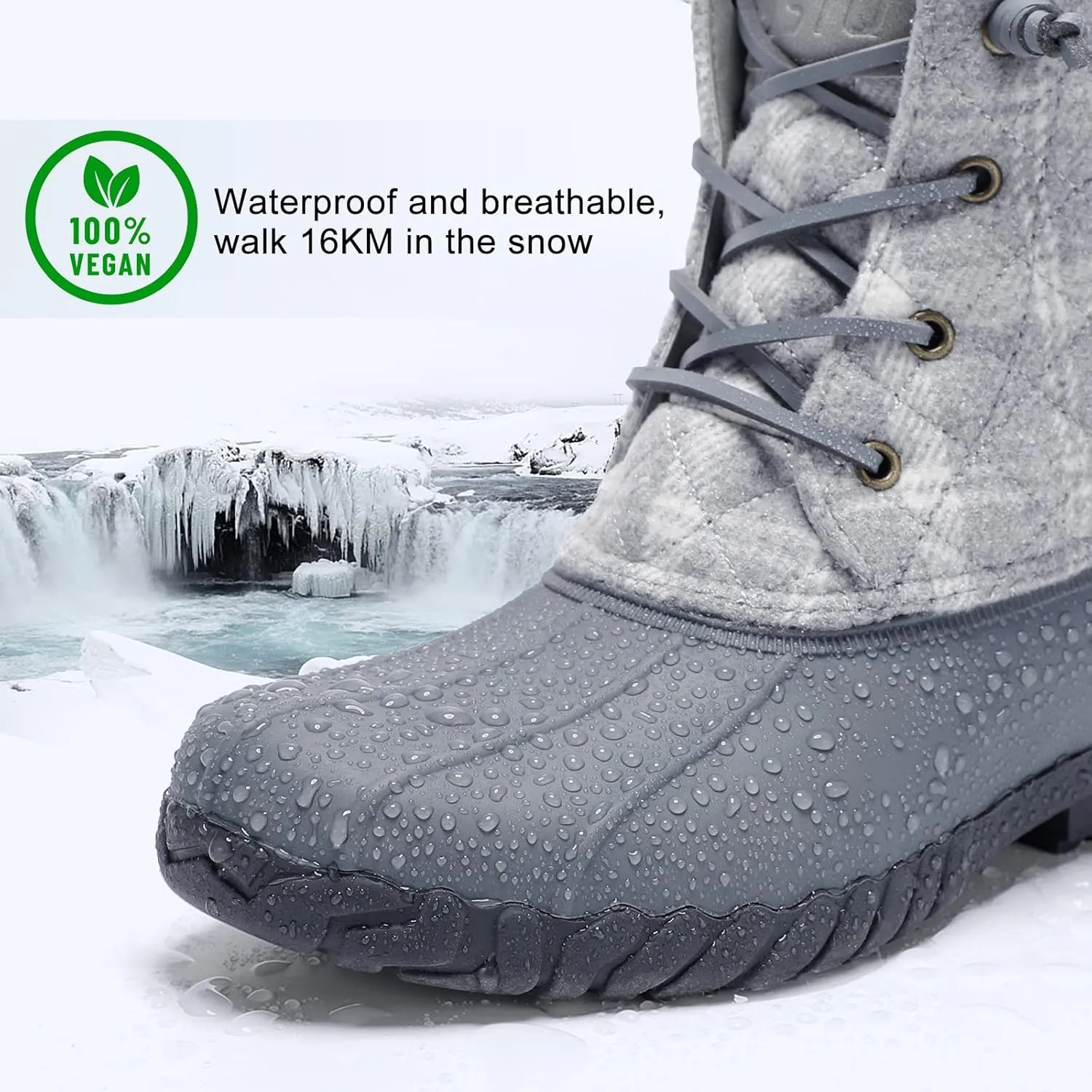 STQ Duck Boots for Women Waterproof Winter Boots Quilted Snow Boots