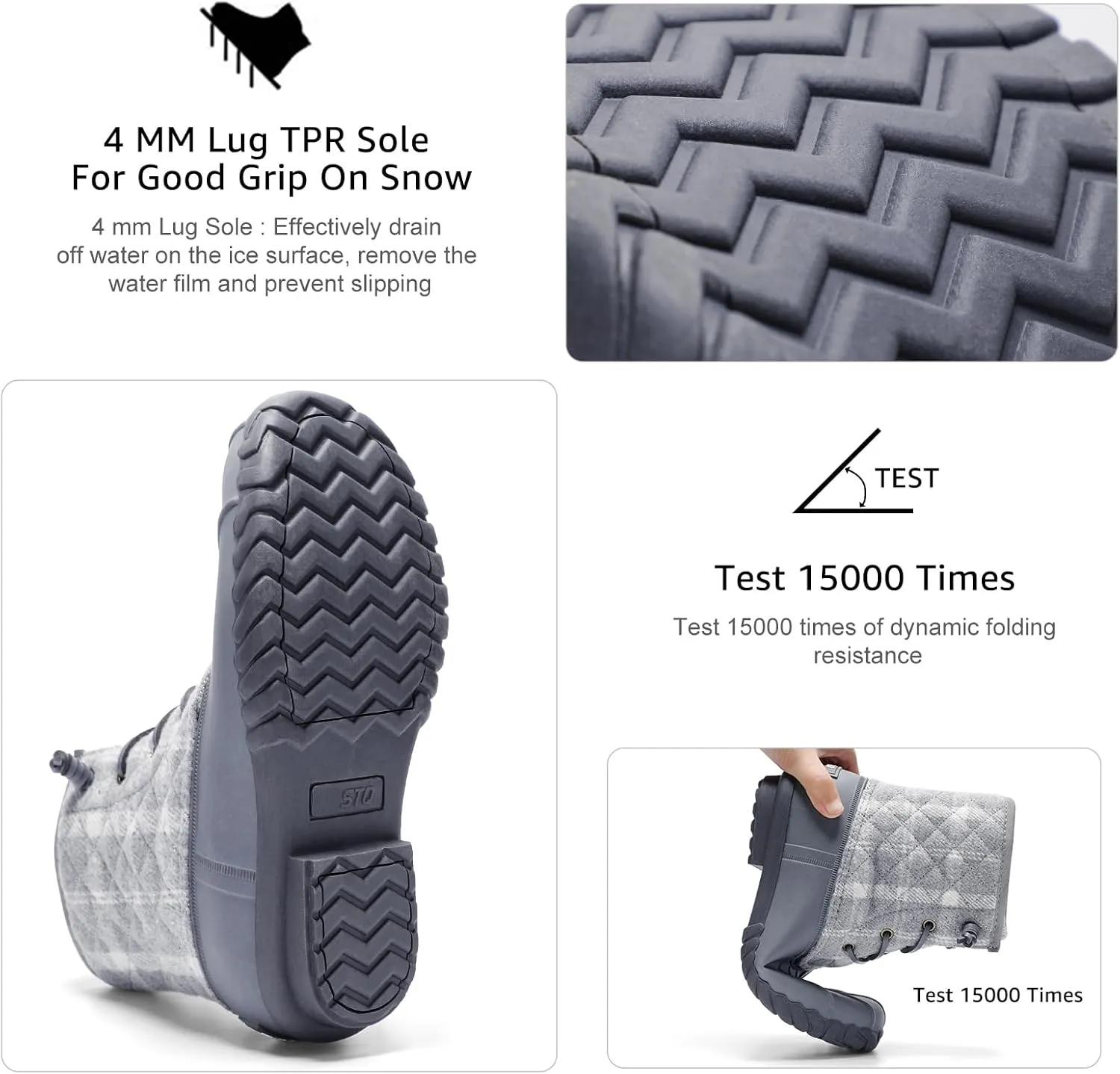 STQ Duck Boots for Women Waterproof Winter Boots Quilted Snow Boots