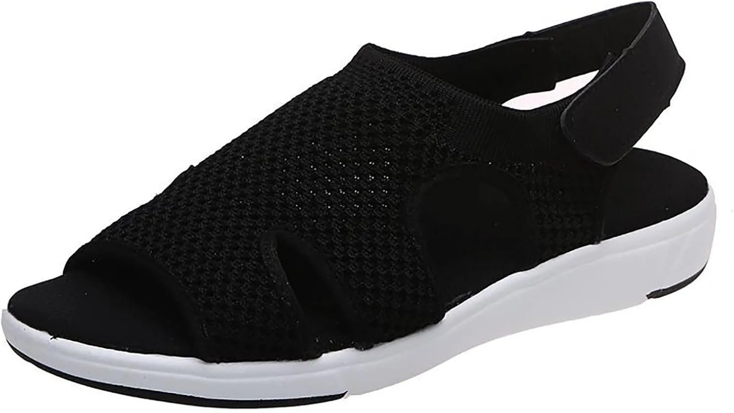 Summer Sandals for Women Platform Fashion Breathable Mesh Walking Sandals Comfortable Elastic Knit Slingback Shoes