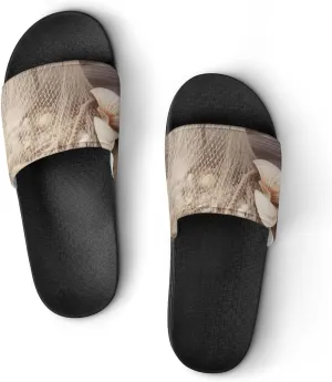 Summer Womens Slipper Home Slippers Coastal Fishing Net Shell Non-slip Shower Sandals 40 (250mm) Fashion Sandles for Men