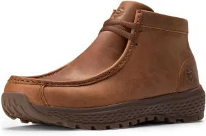 SUREWAY Men's Chukka Boots,Fashion and Comfort Driving Shoes, Leather Moc Toe Work Boots