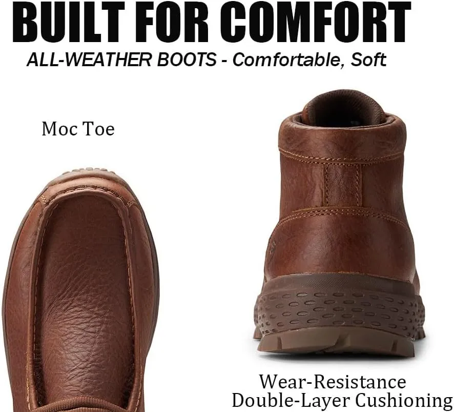 SUREWAY Men's Chukka Boots,Fashion and Comfort Driving Shoes,Lightweight Durability Leather Moc Toe Work Boots