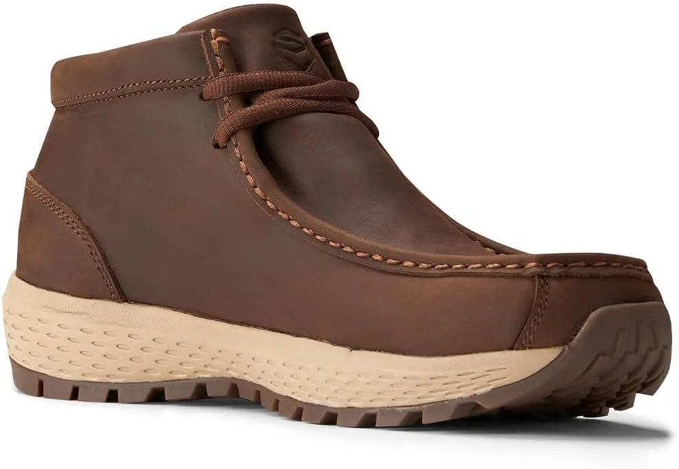 SUREWAY Men's Chukka Boots,Fashion and Comfort Driving Shoes,Lightweight Durability Leather Moc Toe Work Boots