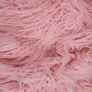 Texco Faux Fur-Fabric by The Yard-Fluffy, Shaggy Mohair-for Sewing, Newborn, Costumes, Plush Toys, Apparel, Clothing, Rugs, Dolls, Decoration, Gnome Beard Miniature, Pink 1 Yard