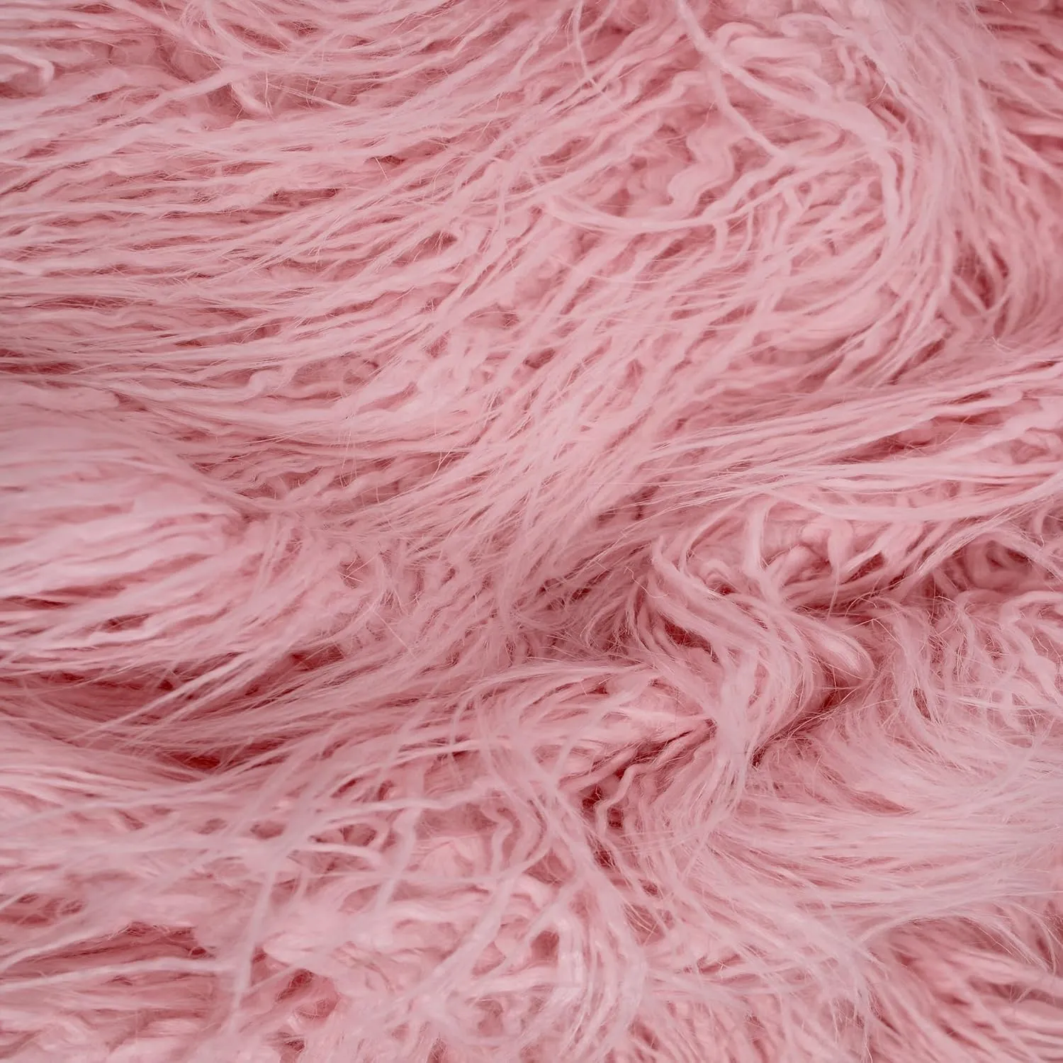 Texco Faux Fur-Fabric by The Yard-Fluffy, Shaggy Mohair-for Sewing, Newborn, Costumes, Plush Toys, Apparel, Clothing, Rugs, Dolls, Decoration, Gnome Beard Miniature, Pink 1 Yard