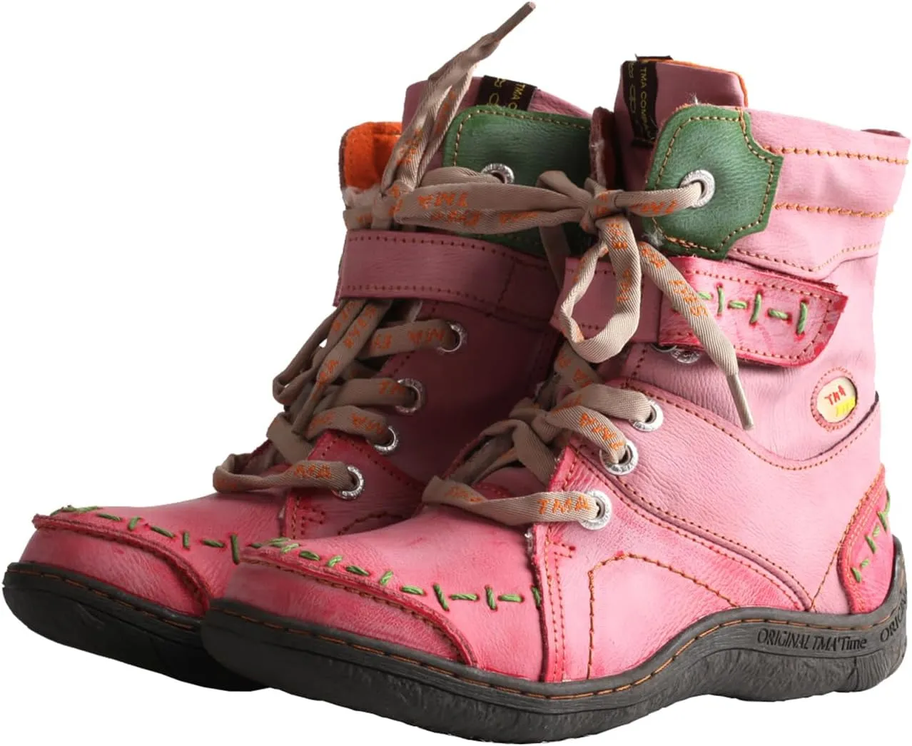 TMA EYES Women's Leather Casual Ankle Boots Fashion Non-slip With Side Zipper Design