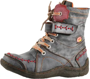 TMA EYES Women's Leather Casual Ankle Boots Fashion Non-slip With Side Zipper Design