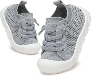 Toddler Baby Girls Boys Shoes Toddler Walking Sneakers Kids Barefoot Slip on Tennis Infant Shoes Lightweight Breathable for First Babies
