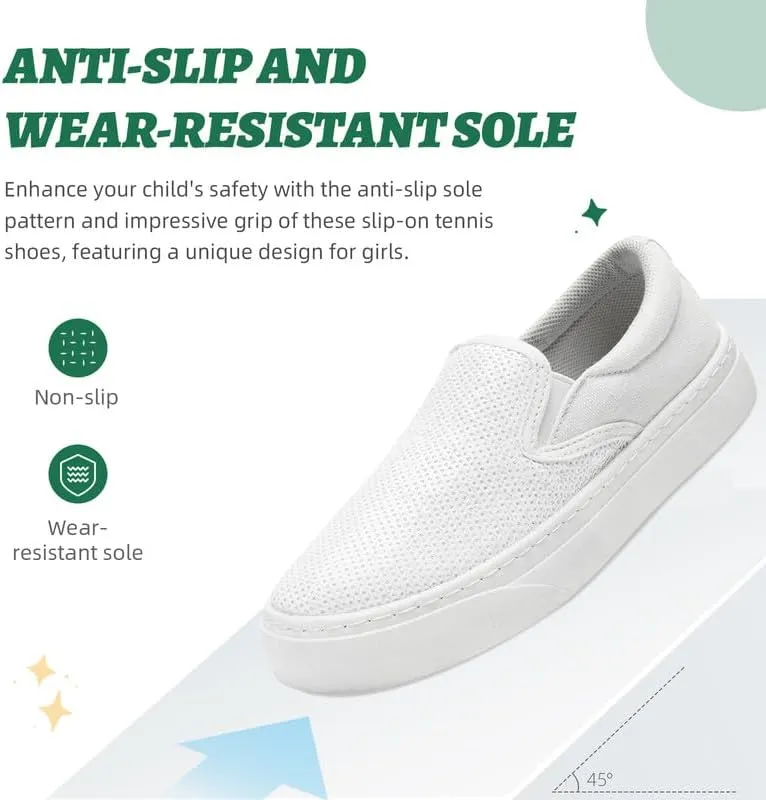 Toddler Girls and Boys Sneakers Canvas Low Top Slip On Casual Sparkle Sequins Walking/Running Shoes