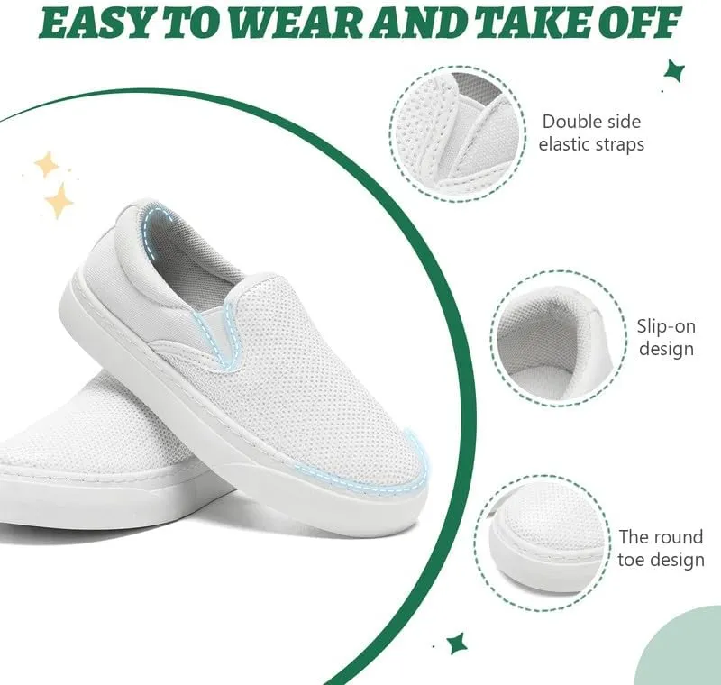 Toddler Girls and Boys Sneakers Canvas Low Top Slip On Casual Sparkle Sequins Walking/Running Shoes