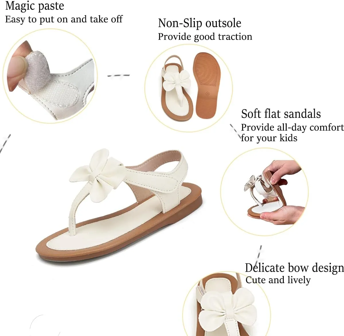 Toddler Girls Sandals Summer Flats Dress Shoes for Baby Little Kids Girl