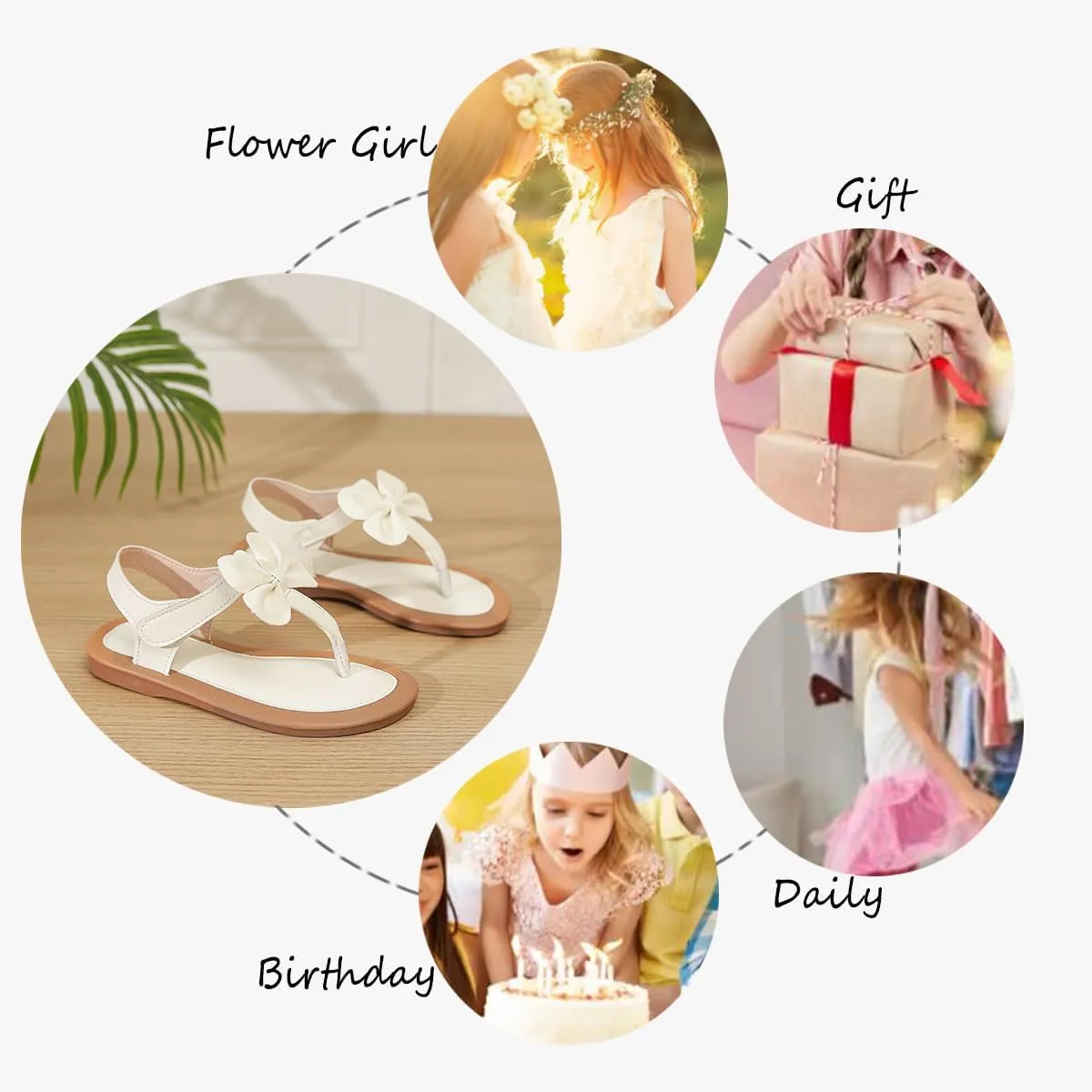 Toddler Girls Sandals Summer Flats Dress Shoes for Baby Little Kids Girl