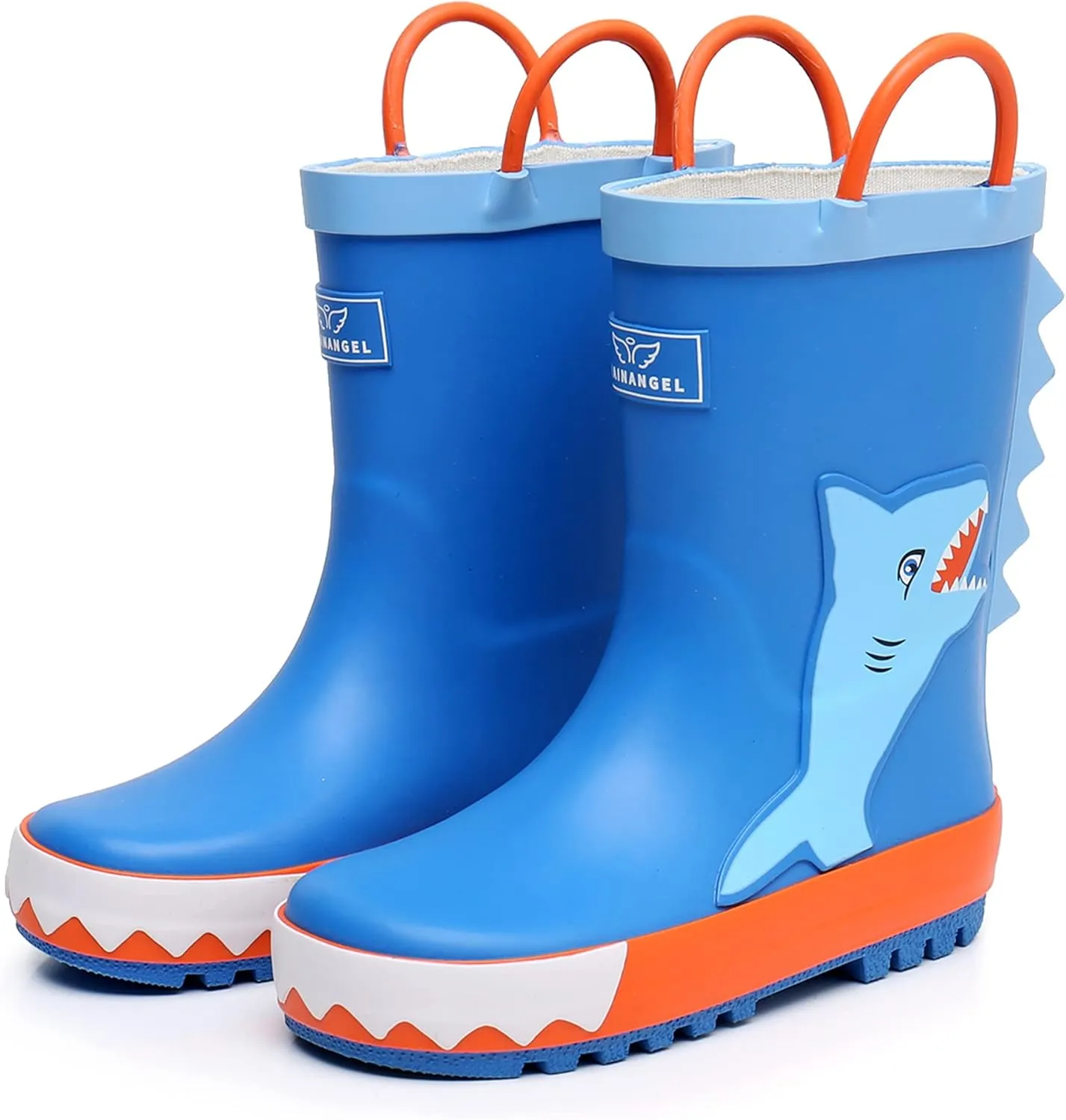Toddler Rain Boots with Easy-On Handles, Waterproof Rubber Kids Rain Boots for Girls and Boys, in Fun Printed & Colors Unisex-Child Outdoor Rain Boots
