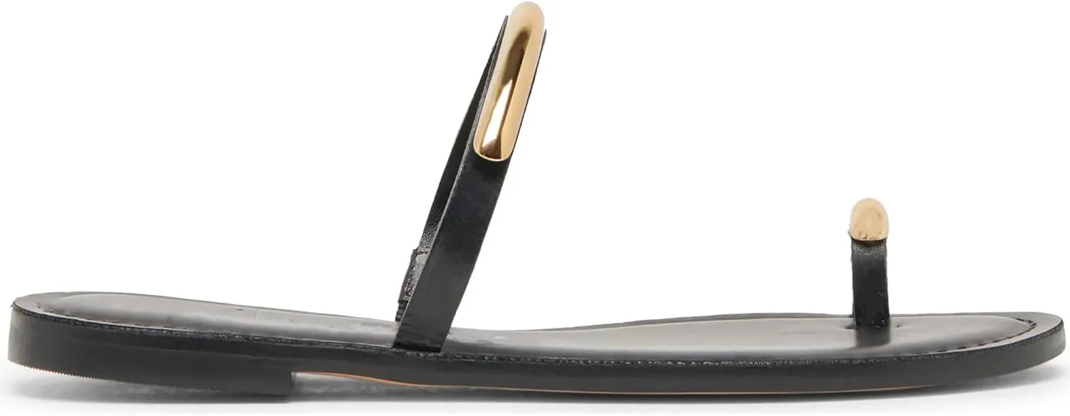 Toe Ring Thong Sandals for Women Open Toe Slide Flat Sandals Casual Summer Dressy Beach Sandals