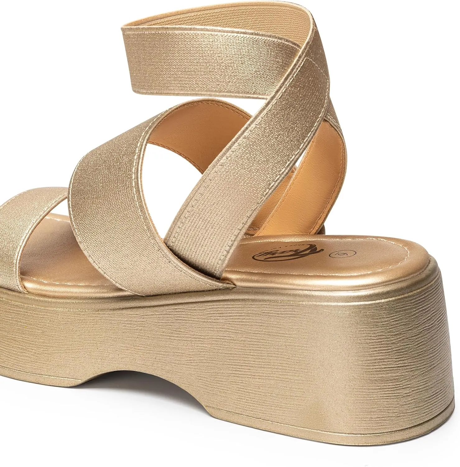 Trary Wedge Sandals for Women, Sandals for Women Dressy Summer, Cute Open Toe Platform Sandals, Lightweight Elastic Ankle Strap Sandals, Womens Heeled Sandals, Comfortable Beach Sandals, Summer Sandals for Women 2023