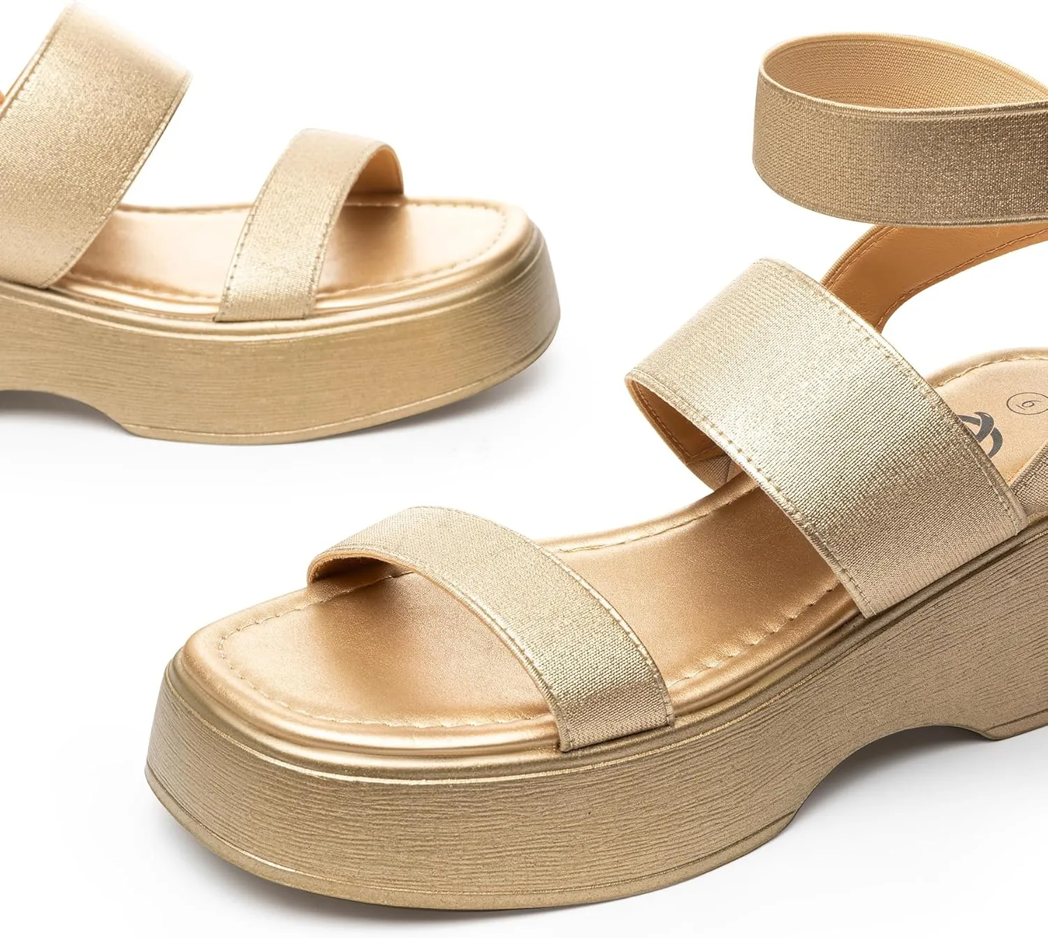 Trary Wedge Sandals for Women, Sandals for Women Dressy Summer, Cute Open Toe Platform Sandals, Lightweight Elastic Ankle Strap Sandals, Womens Heeled Sandals, Comfortable Beach Sandals, Summer Sandals for Women 2023