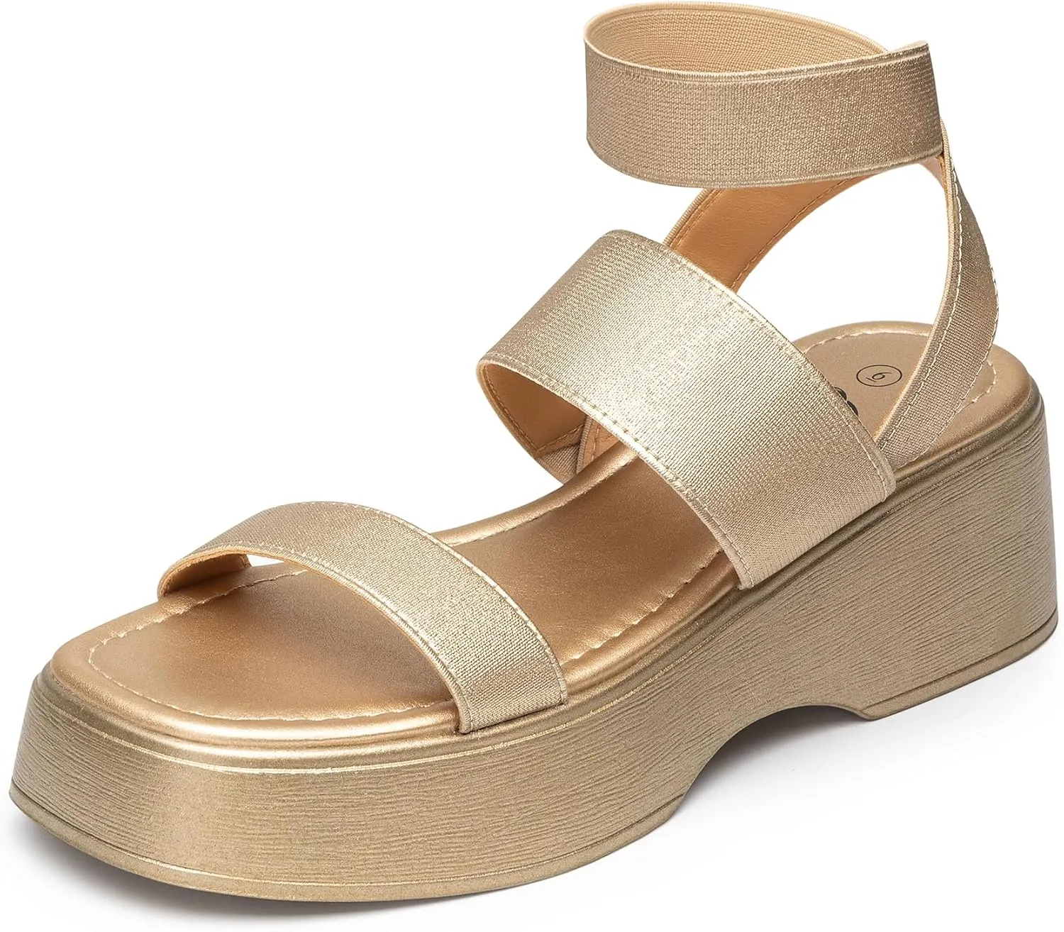 Trary Wedge Sandals for Women, Sandals for Women Dressy Summer, Cute Open Toe Platform Sandals, Lightweight Elastic Ankle Strap Sandals, Womens Heeled Sandals, Comfortable Beach Sandals, Summer Sandals for Women 2023