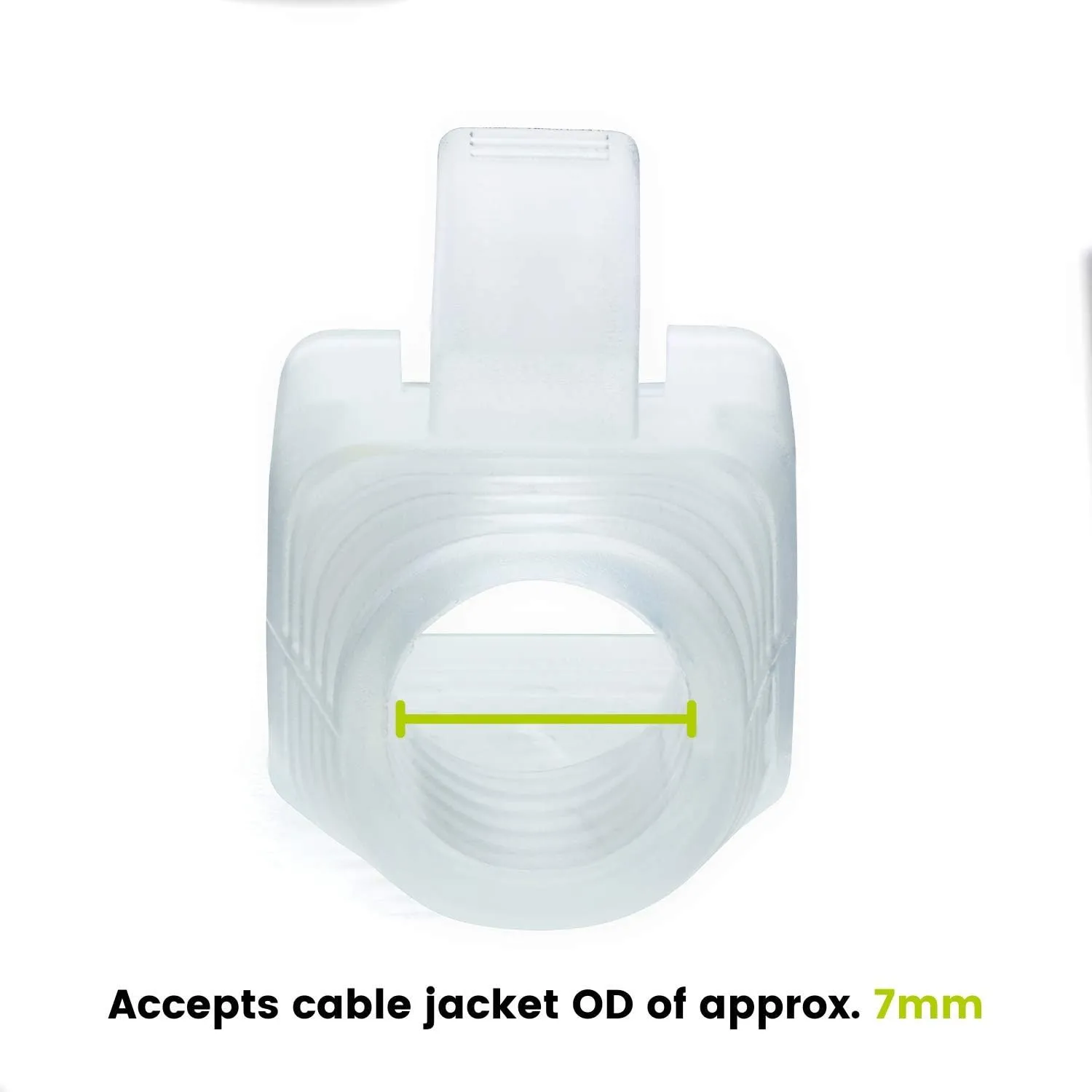 trueCABLE RJ45 Strain Relief Boots, 7.0mm Slip-On PVC Plug Cover, Transparent, 100 Pieces