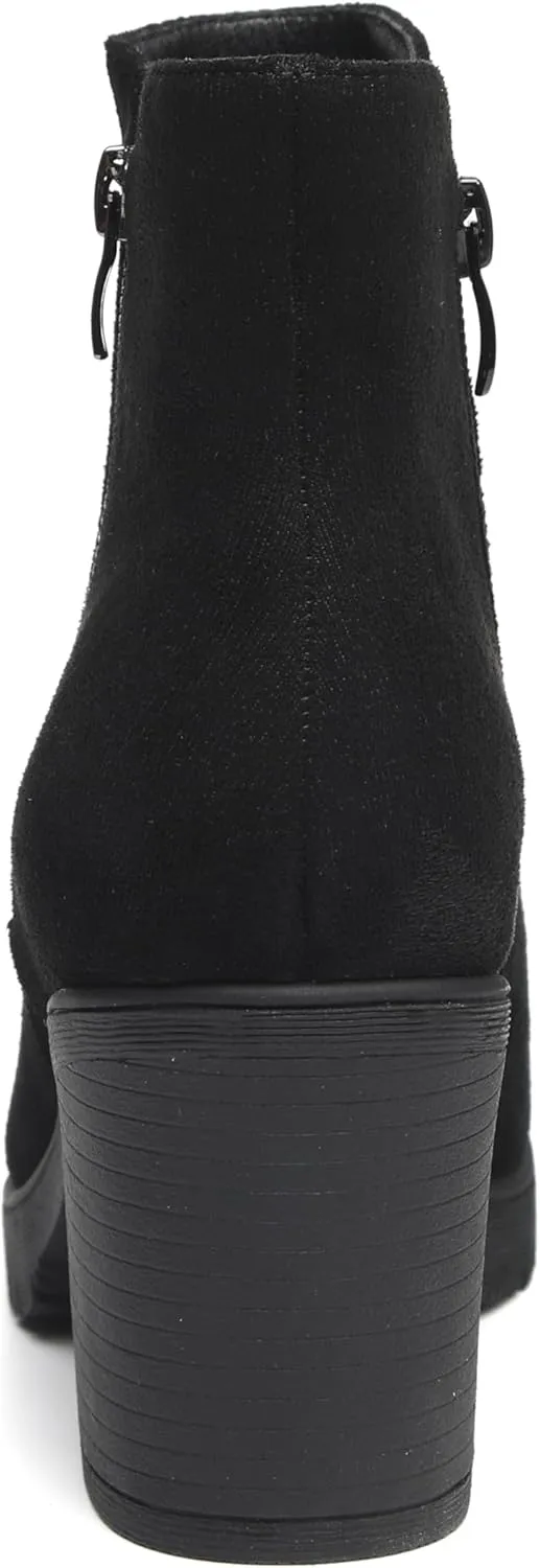 TYNDALL Women's Low Heel Platform Chunky Heel Ankle Boots Booties for Women