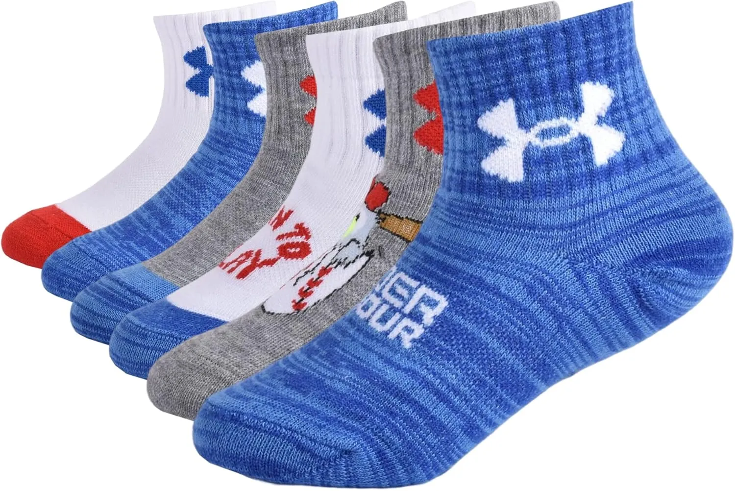 Under Armour Baby Boys' Multi Pack Printed Quarter Sock