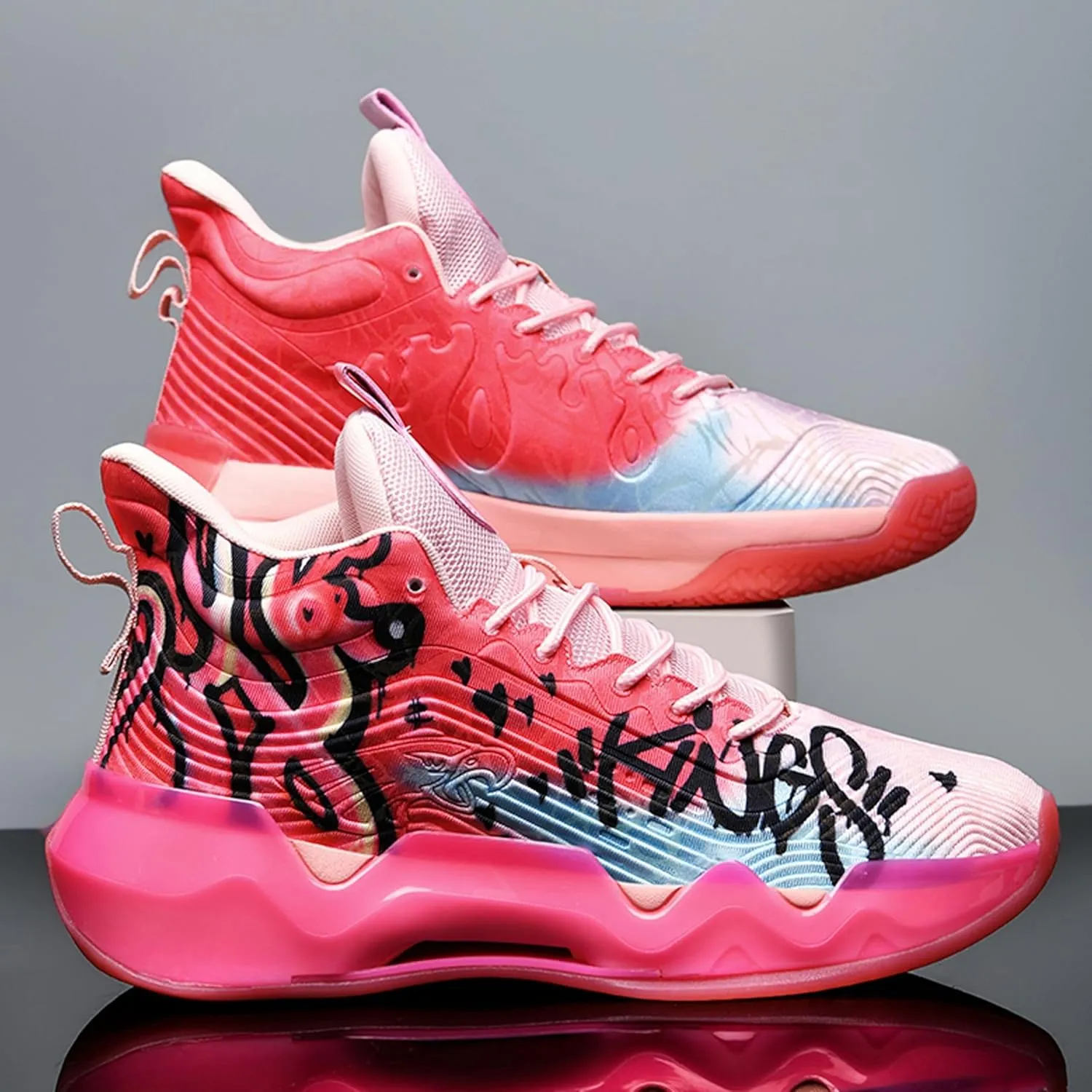 Unisex Basketball Shoes Shock-Absorbing Wear-Resistant Fashionable Lightweight Sports Training Boots