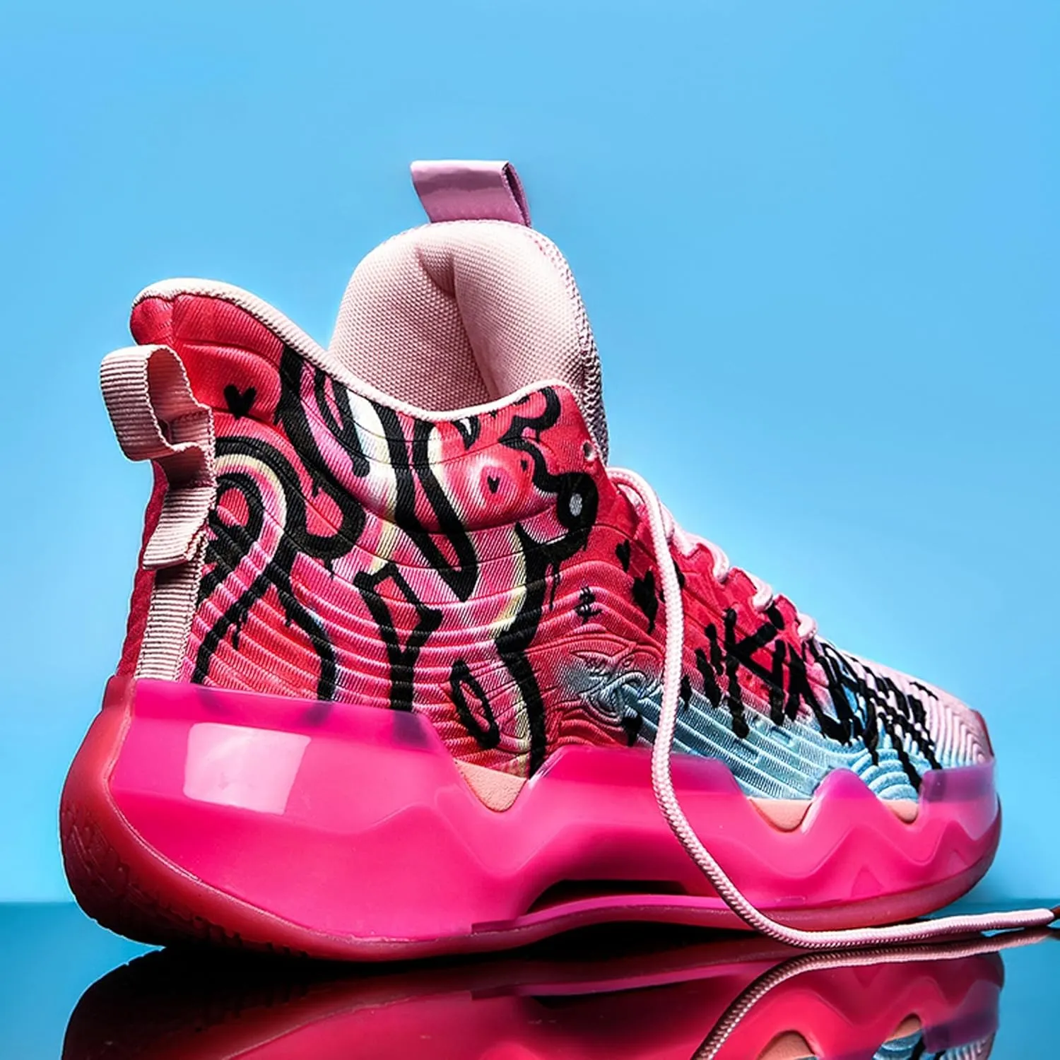 Unisex Basketball Shoes Shock-Absorbing Wear-Resistant Fashionable Lightweight Sports Training Boots