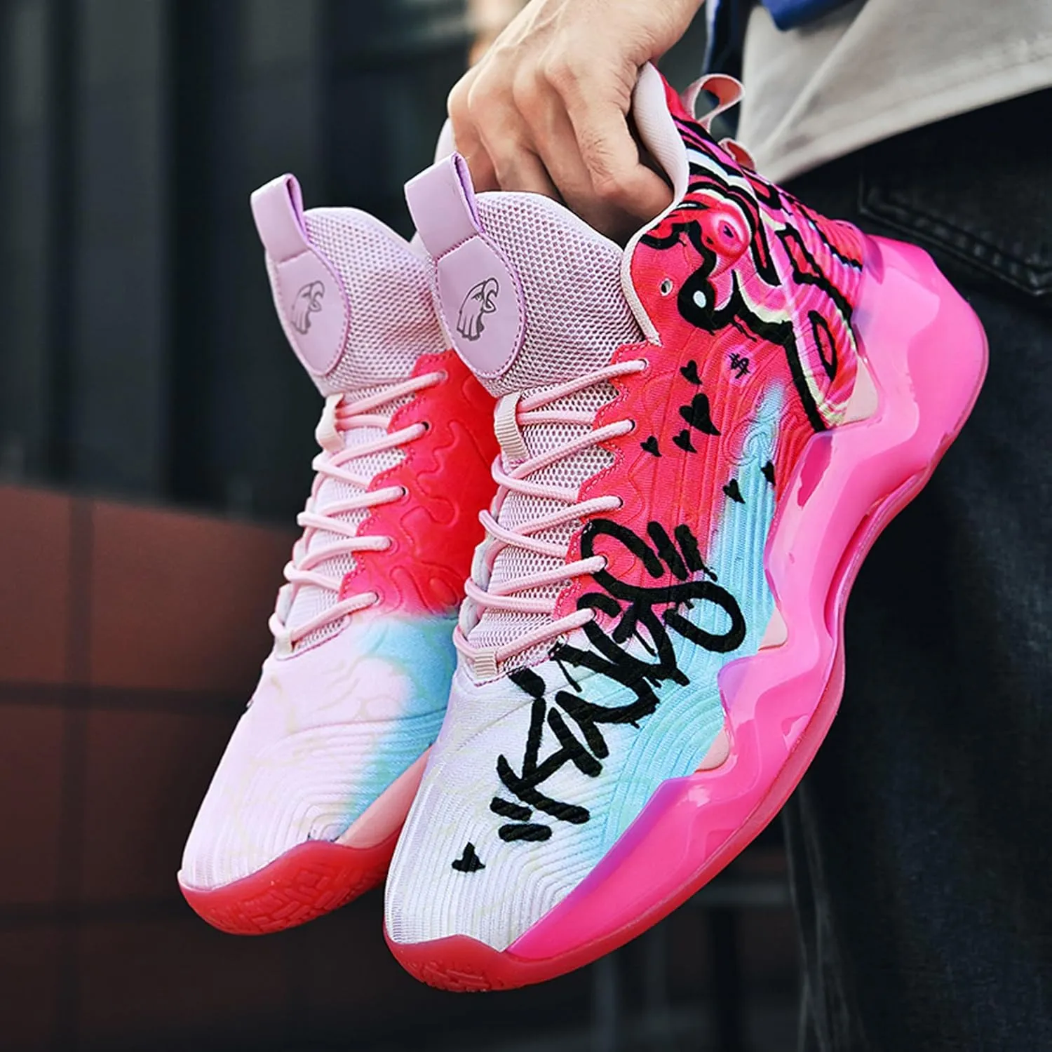 Unisex Basketball Shoes Shock-Absorbing Wear-Resistant Fashionable Lightweight Sports Training Boots