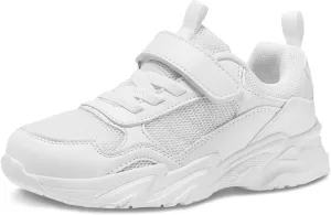 Unisex-Child White Tennis Shoes Breathable Sneakers for Boys Girls Lightweight Running Shoes Kids Toddler/Little Kid/Big Kid Gym Footwear
