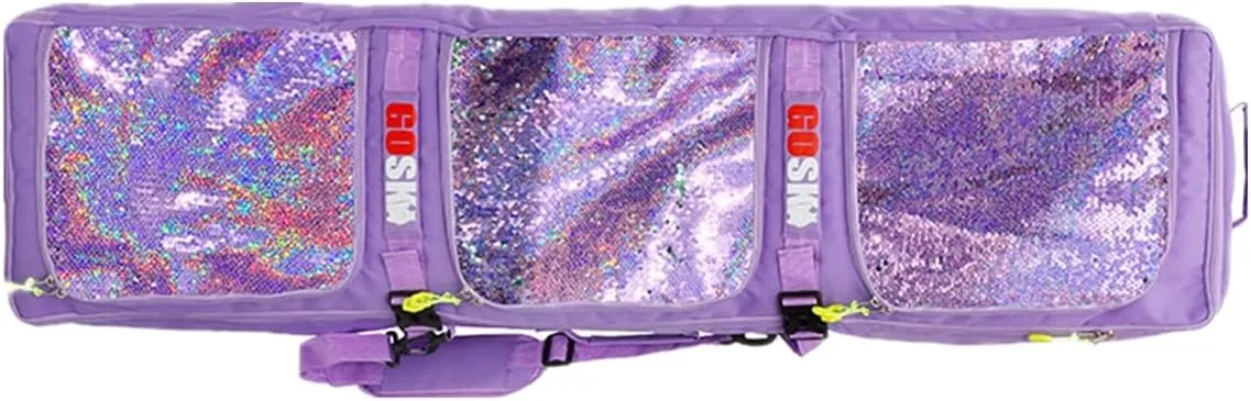 UNISTRENGH Wheeled Snowboard Bags for Air Travel, Waterproof Separate Compartment Skiing Backpack with Colorful sequins, wheels - for Snow Snowboarding-135CM