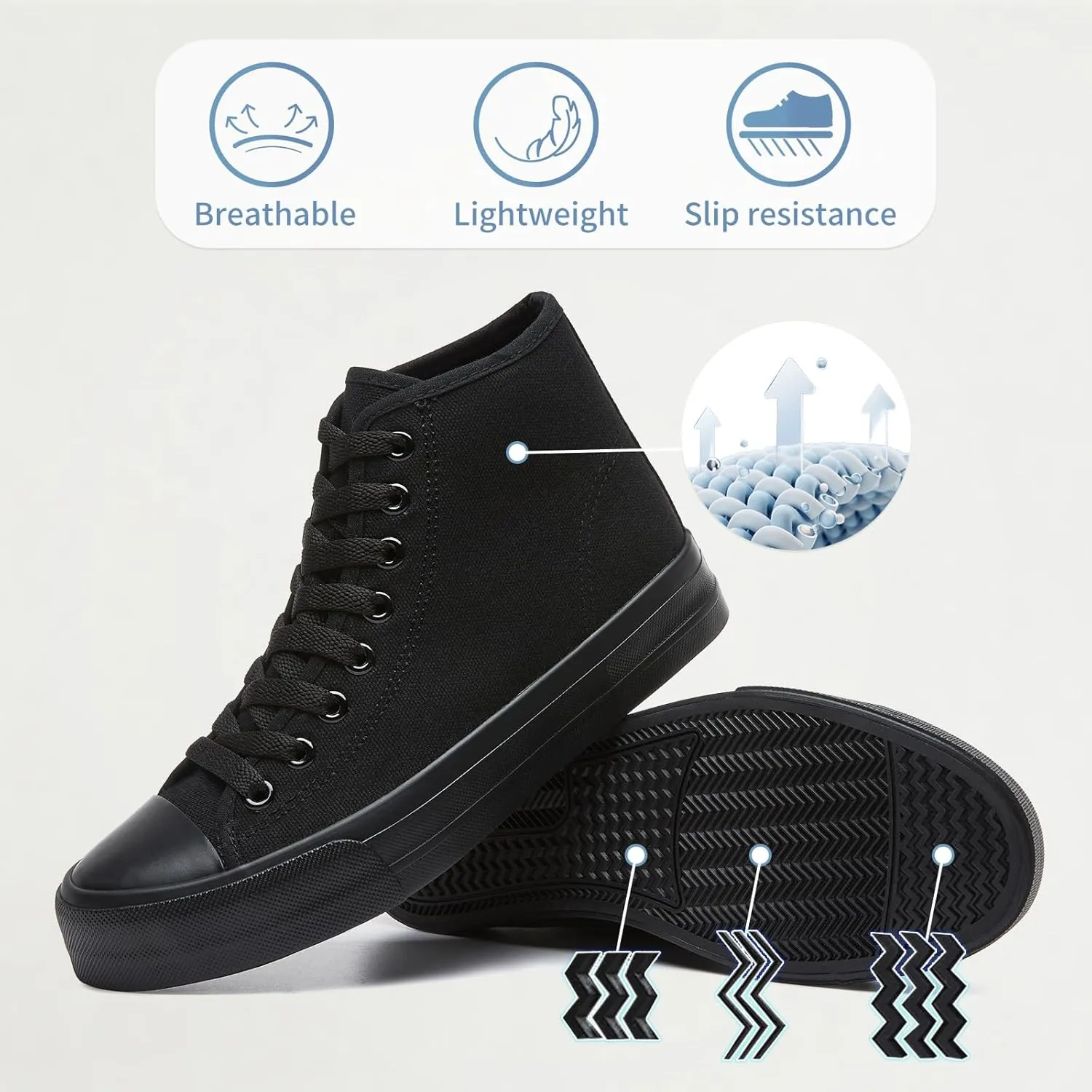 Uoidru High Top Sneakers for Women Canvas Shoes White Canvas High Tops Women Casual Shoes Lace Up Fashion Sneakers
