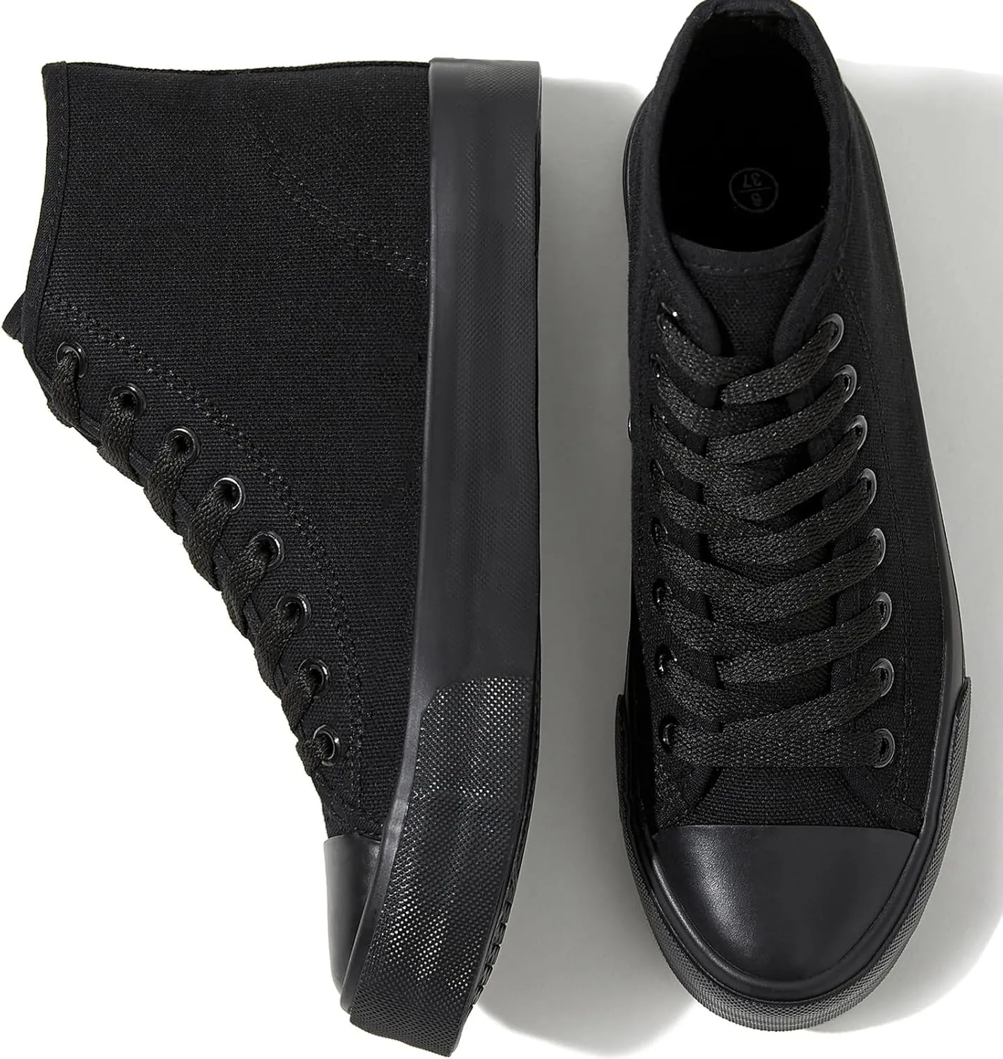 Uoidru High Top Sneakers for Women Canvas Shoes White Canvas High Tops Women Casual Shoes Lace Up Fashion Sneakers