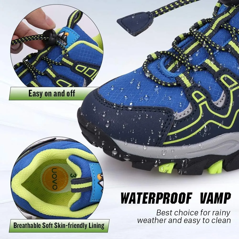 UOVO Boys Shoes Boys Tennis Running Sneakers Waterproof Hiking Shoes Kids Outdoor Fashion Sneakers Slip Resistant (Big/Little Boys)