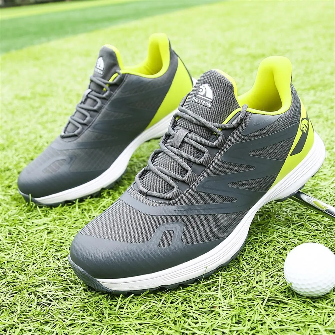 VEACAM Golf Shoes for Men, 7 Replaceable Spikes Golf Sneakers Outdoor Anti Slip Walking Footwears Fashion Male Golf Sport Shoes