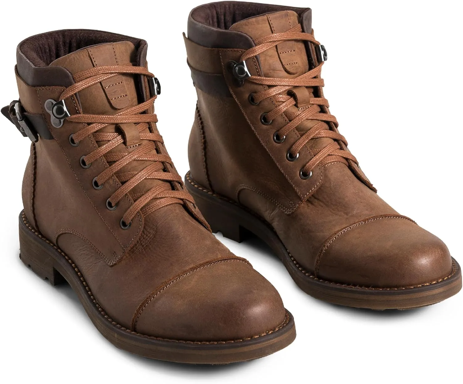 VELEZ Top Grain Leather Boots For Men - Handmade Lace-Up Shoes - Mens Vintage Ankle Boot - Age Look Sole - Casual Dress Fashion Business Travel Work Shoe