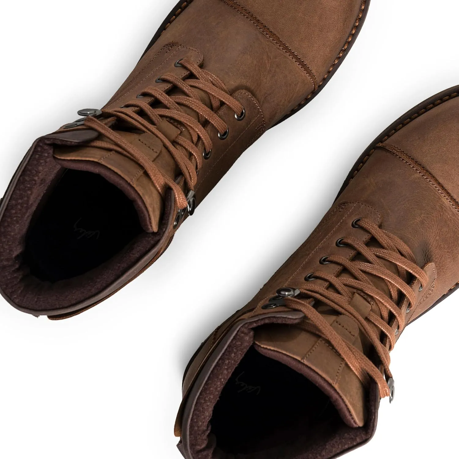 VELEZ Top Grain Leather Boots For Men - Handmade Lace-Up Shoes - Mens Vintage Ankle Boot - Age Look Sole - Casual Dress Fashion Business Travel Work Shoe