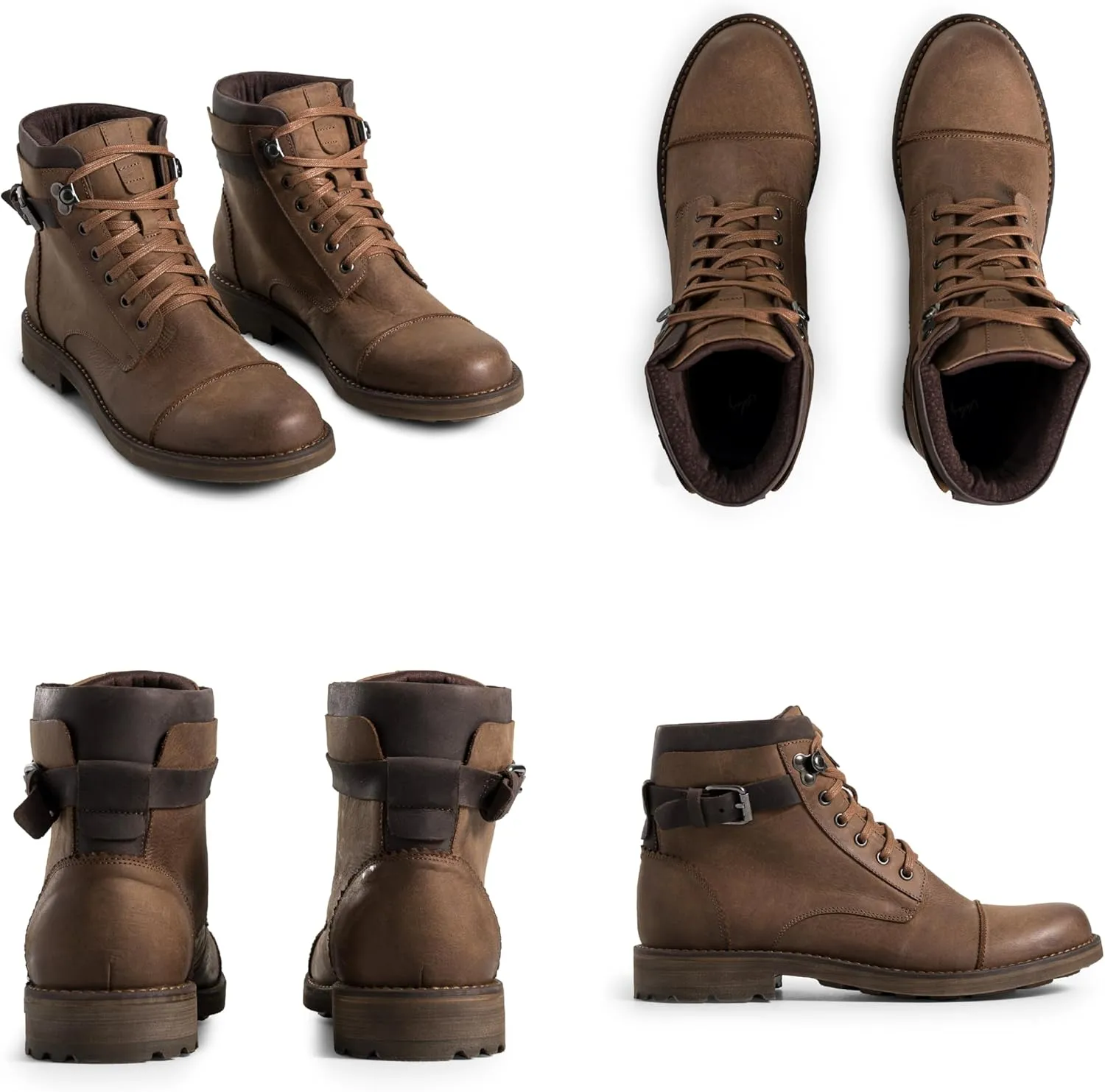 VELEZ Top Grain Leather Boots For Men - Handmade Lace-Up Shoes - Mens Vintage Ankle Boot - Age Look Sole - Casual Dress Fashion Business Travel Work Shoe